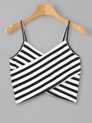 Striped Overlap Cami Top