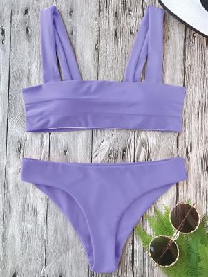 Padded Wide Straps Bandeau Bikini Set