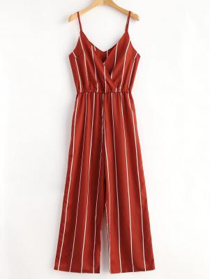 Striped Surplice Cami Jumpsuit