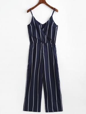 Striped Surplice Cami Jumpsuit