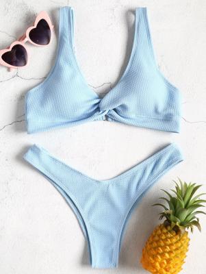 Low Rise Textured Twist Bikini Set