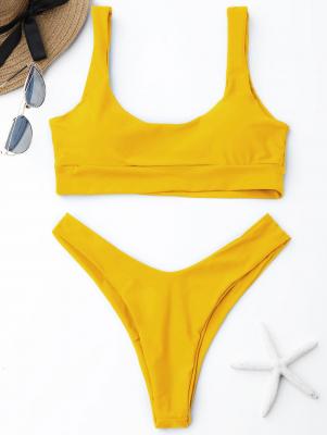 Scooped High Cut Bikini Set