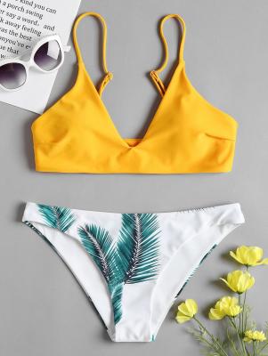 Leaf Print Padded Bikini Set