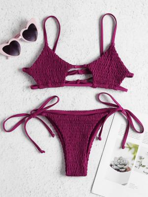 Keyhole Smocked String Bikini