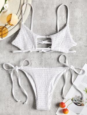 Keyhole Smocked String Bikini