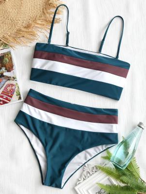 Cami Striped High Waisted Bikini