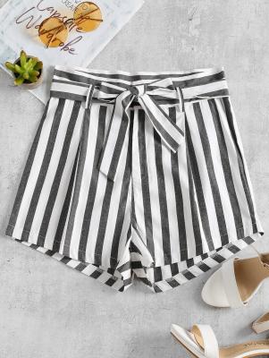 Stripes Belted Shorts