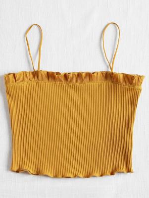 Lettuce Ribbed Cropped Cami Top