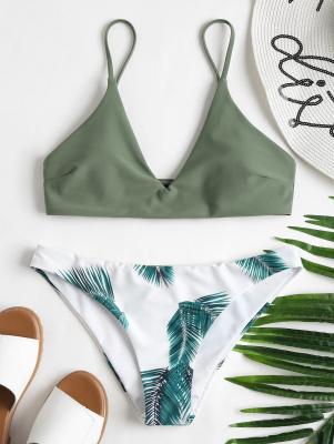 Leaf Print Padded Bikini Set