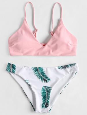 Leaf Print Padded Bikini Set