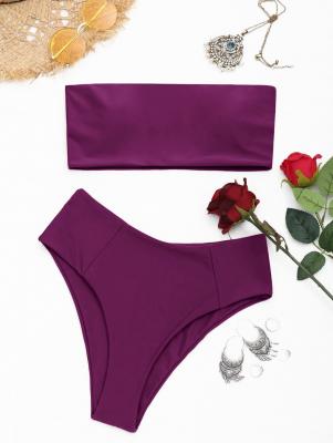 High Cut Bandeau Bathing Suit