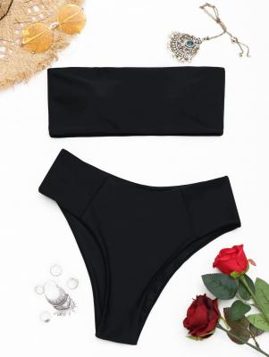 High Cut Bandeau Bathing Suit