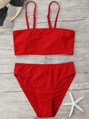 Padded High Cut Bandeau Bikini Set