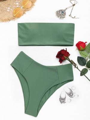 High Cut Bandeau Bathing Suit