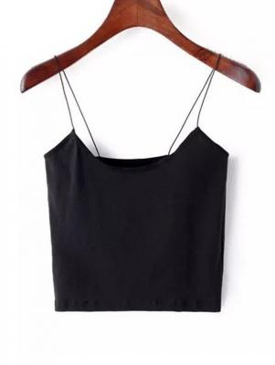 Plain Cropped Spaghetti Strap Tank Top