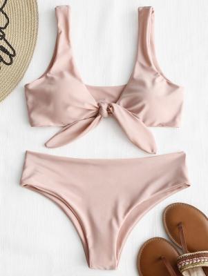 Front Knot Padded Bikini Set