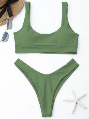 Scooped High Cut Bikini Set