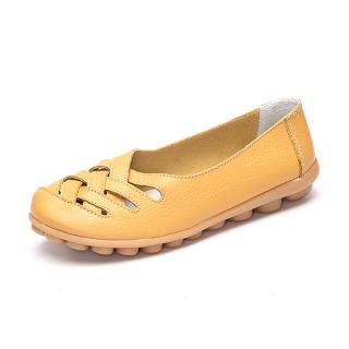 Hollow Out Leather Loafers Moccasin Casual Flat Shoes