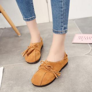 Pure Color Butterfly Knot Casual Flat Loafers