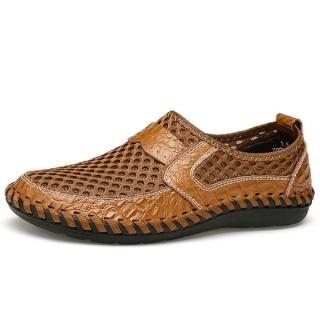 Big Size Men Hand Stitching Breathable Honeycomb Mesh Loafers Flats