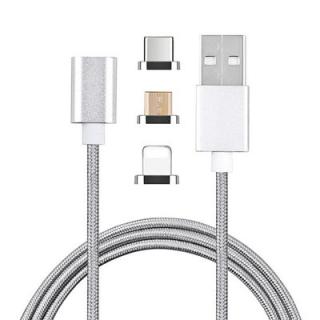 3 in 1 Magnetic Quick Charging Data Cable for Type-C 8 Pin Micro USB Devices