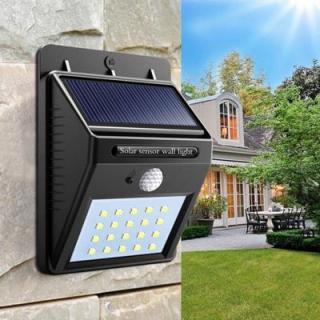 Great Gift Solar Powered Waterproof 20 LED Motion Sensor Wall Light for Patio Garden