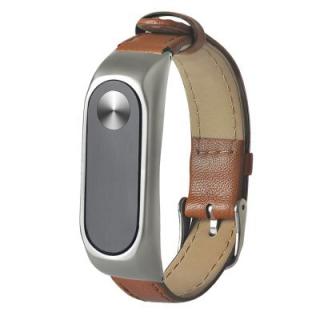Leather Wristband for Xiaomi Mi Band 2 Metal Case