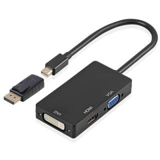 2-in-1 Mini Displayport Male / Display Port Male to HDMI / VGA / DVI Female Adapter Cable Kit