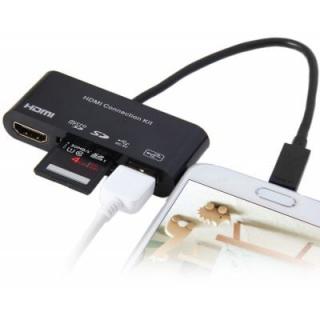 Micro USB to HDMI Media Adapter with OTG Card Reader