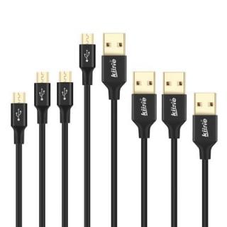 kiirie Micro USB Cable   PowerLine 4 Pack High Speed USB 2.0 Charging  Android Charger Cord