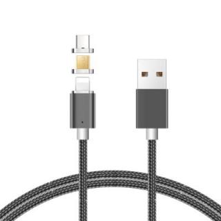 Fast Charger 3 in 1 Metal Head Usb Cable Magnetic Charging Micro Usb Magnetic Data Cable