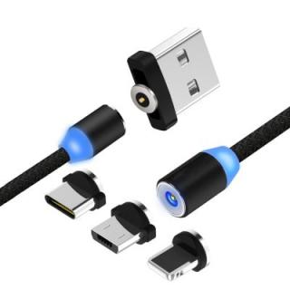 4 in 1 Magnet Type C Cables Magnetic Mobile Phone Charging Cable Braided Nylon A