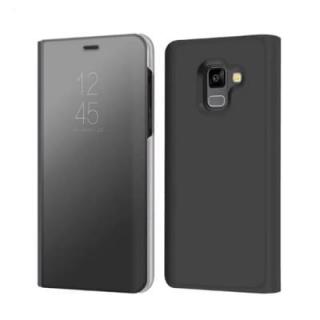 Case Cover for Samsung Galaxy A8(2018) With Stand Plating Mirror Flip Full Body Solid Color Hard