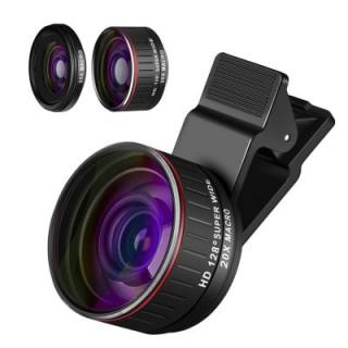 Macro Lens Camera Lens Long Clip 20X Macro 128degreesX Wide Angle Lens forTECNOitelInfini and 99Percent mobile phones
