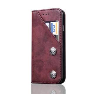 For iPhone X Leather Case Magnetic Closure Antique Copper Grain Wallet Pouch Cover