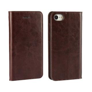 For iPhone 8 Case Full Grain Genuine Leather With Kickstand Function Credit Card Slots Magnetic Handmade Flip