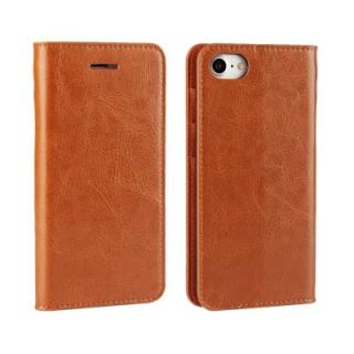For iPhone 8 Case Full Grain Genuine Leather With Kickstand Function Credit Card Slots Magnetic Handmade Flip