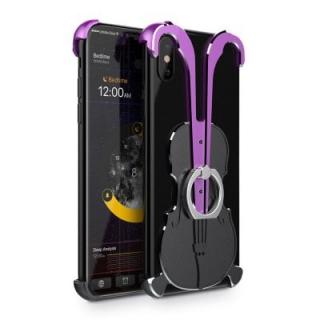 Cover Case for iPhone X Violin Pattern Aluminum Metal Hard Protective Ring