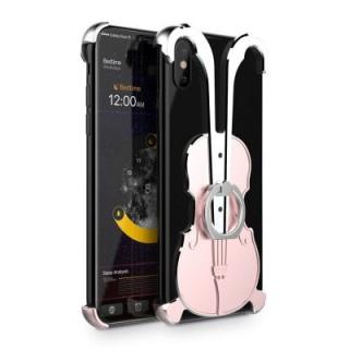 Cover Case for iPhone X Violin Pattern Aluminum Metal Hard Protective Ring