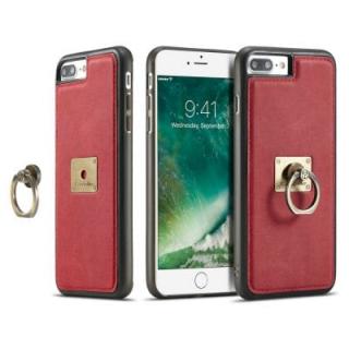 CaseMe H3 for iPhone 7 Plus / 8 Plus Metal Ring Kickstand Leather Case in TPU PC Material Back Cover