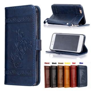 for Iphone6 Plus/6s Plus Case Cover Embossed Oil Wax Lines Phone Case Cover PU Leather Wallet Style Case