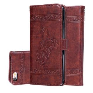 for Iphone6 Plus/6s Plus Case Cover Embossed Oil Wax Lines Phone Case Cover PU Leather Wallet Style Case