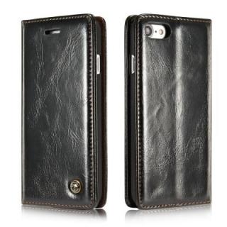 CaseMe 003 for iPhone 7/ 8 Flip Wallet Case in Oil Wax Artcraft PU Leather with 1 Cash and 1 Card Slot