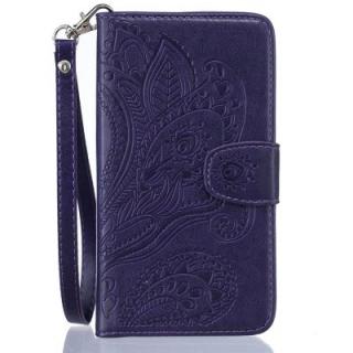 Wallet Flip Stand Case Embossed Plants PU Leather Cover Case for 5 / 5S / SE