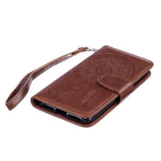 3D Embossed Wind Bell PU Leather Flip Folio Wallet Cover for iPhone 8