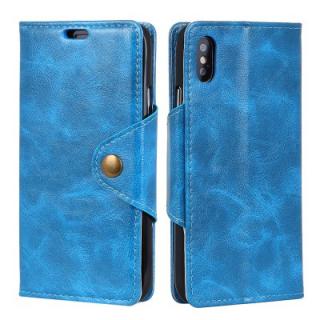 For iPhone X Leather Case Revit Flap Wallet Stand Case with 3 Card Slots