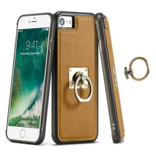 CaseMe for iPhone 7/ 8 Slim Leather Back Case TPU PC Cover with Finger Ring Bracket