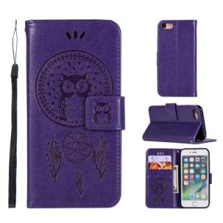 Owl Campanula Fashion Wallet Cover For iPhone 8 Phone Bag With Stand PU Extravagant Retro Flip Leather Case