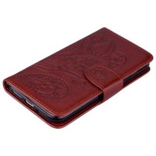 Wallet Flip Stand Case Embossed Plants PU Leather Cover Case for iPhone X