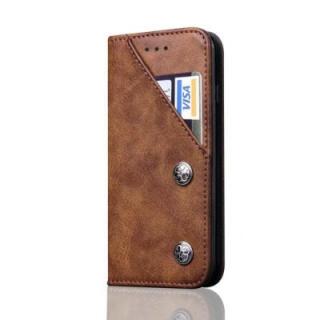 For iPhone 7 / 8 Leather Case Magnetic Closure Antique Copper Grain Wallet Pouch Cover